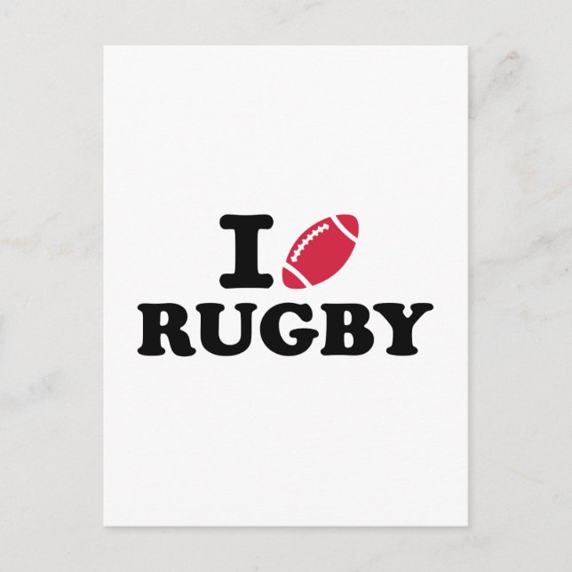 I Liebe Rugby Postkarte (Vorderseite)