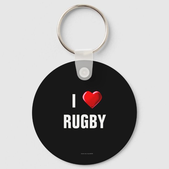 I Liebe Rugby Schlüsselanhänger (Vorderseite)