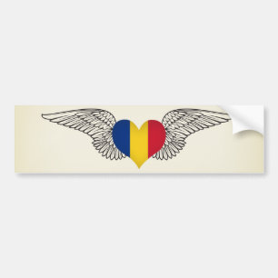I Liebe Rumänien - Flügel Autoaufkleber