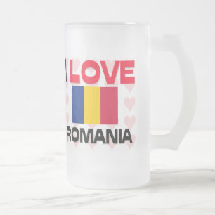 I Liebe Rumänien Mattglas Bierglas