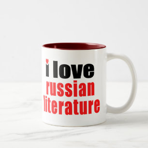 I Liebe-russische Literatur Zweifarbige Tasse