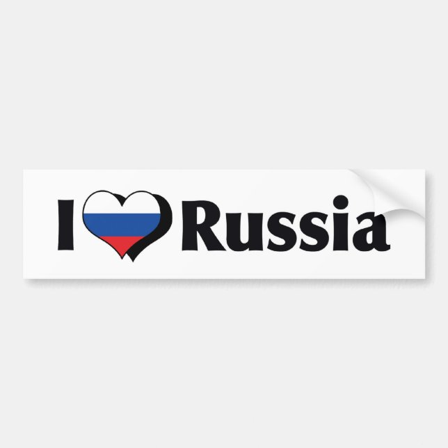 I Liebe Russland Flagge Autoaufkleber (Vorne)