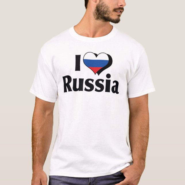 I Liebe Russland Flaggen-Shirt T-Shirt (Vorderseite)