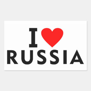 I Liebe Russland Land wie Herztourismus Rechteckiger Aufkleber