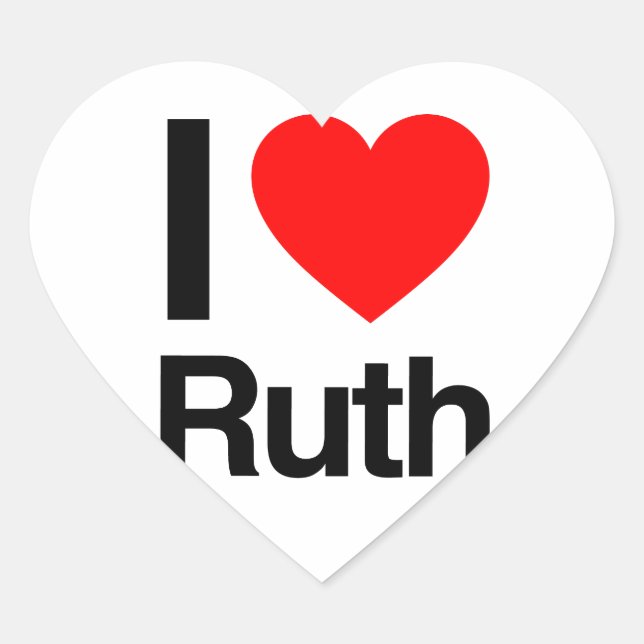 i Liebe ruth Herz-Aufkleber (Vorderseite)