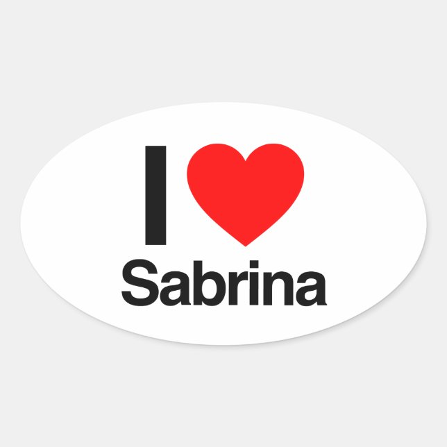 I Liebe sabrina Ovaler Aufkleber (Vorderseite)