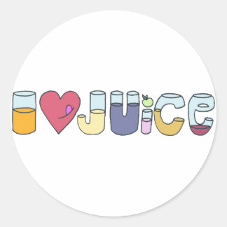 I Liebe Saft Runder Aufkleber