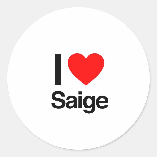 i Liebe Saige Runder Aufkleber (Vorderseite)