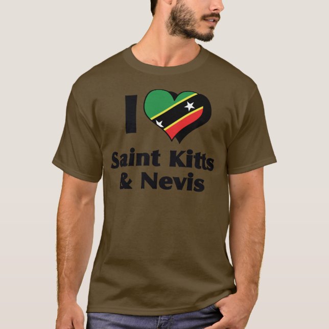 I Liebe Saint Kitts & Nevis Flag Shirt (Vorderseite)