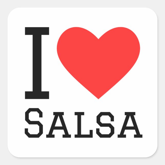 I Liebe salsa Quadratischer Aufkleber (Vorderseite)