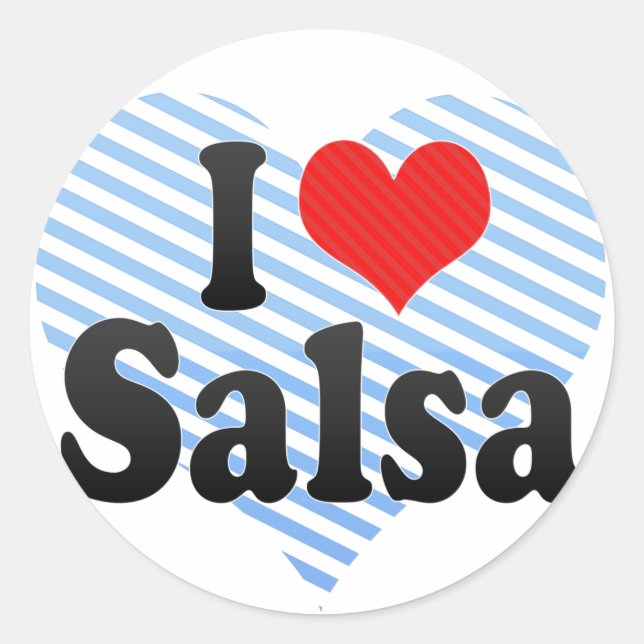 I Liebe Salsa Runder Aufkleber (Vorderseite)