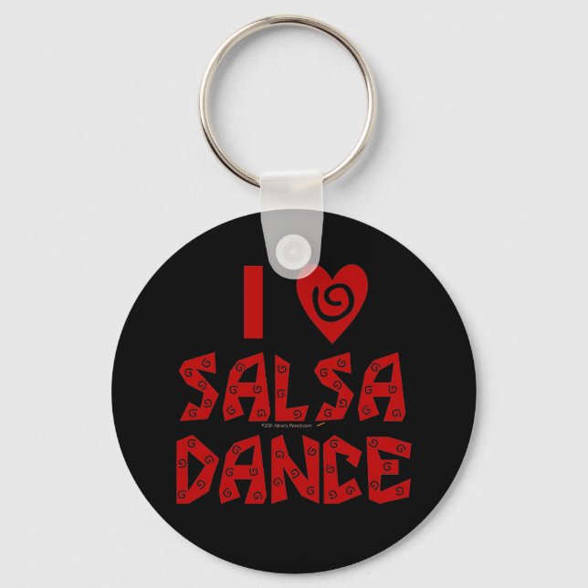 I Liebe Salsa Tanz Custom Dance Lover Schlüsselanhänger (Vorderseite)