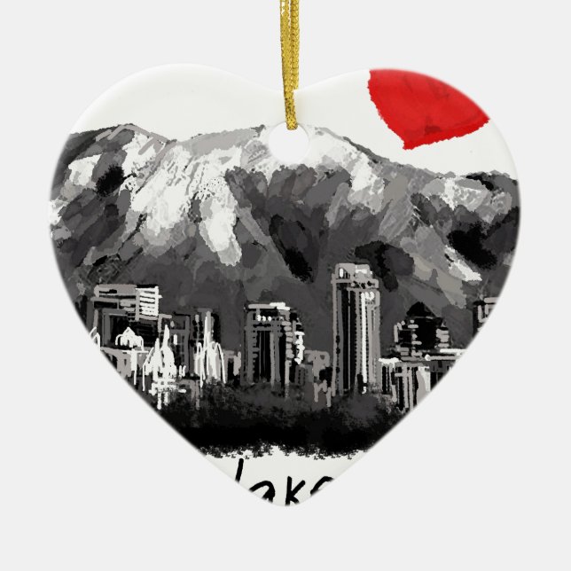 I Liebe Salt Lake City Keramik Ornament (Vorne)