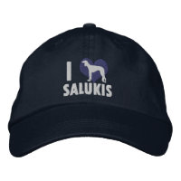 I Liebe Salukis bestickt Hat (blau)