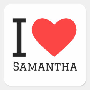 I Liebe Samantha Quadratischer Aufkleber