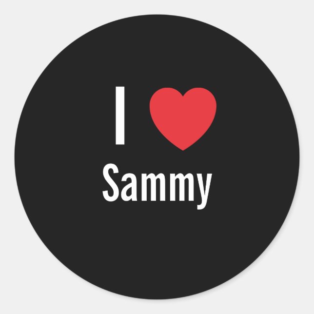 I Liebe Sammy Runder Aufkleber (Vorderseite)