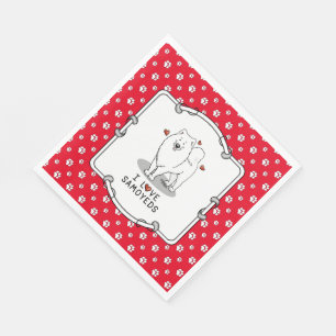 I Liebe Samoyeds - Hund niedliche Herzen Sammie Serviette