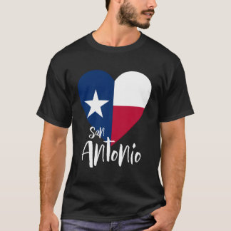 I Liebe San Antonio Texas TX Flag Lonestar Herzstü T-Shirt