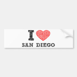 I Liebe San Diego Autoaufkleber