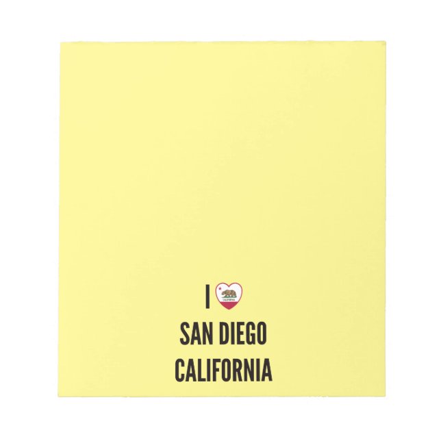 I Liebe San Diego, Kalifornien Notizblock (Vorderseite)