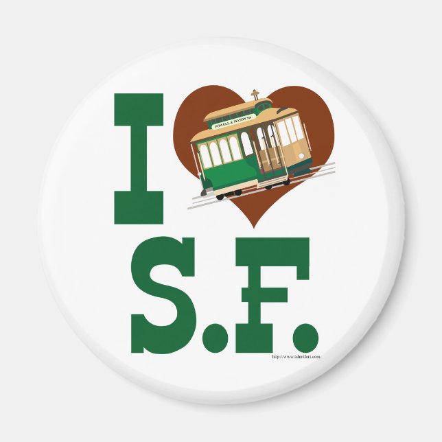 I Liebe San Francisco Cable Cars Magnet (Vorne)