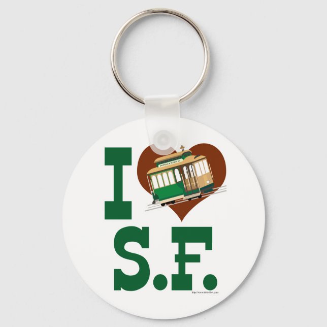 I Liebe San Francisco Cable Cars Schlüsselanhänger (Vorderseite)