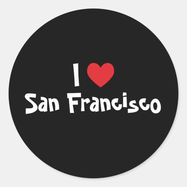I Liebe San Francisco Runder Aufkleber (Vorderseite)