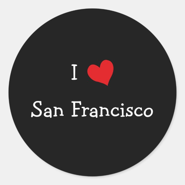 I Liebe San Francisco Runder Aufkleber (Vorderseite)