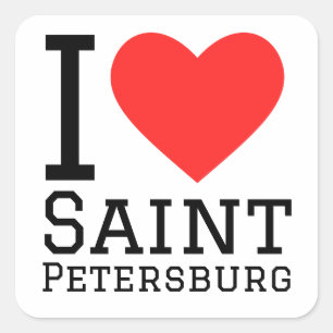 I Liebe Sankt Petersburg Quadratischer Aufkleber