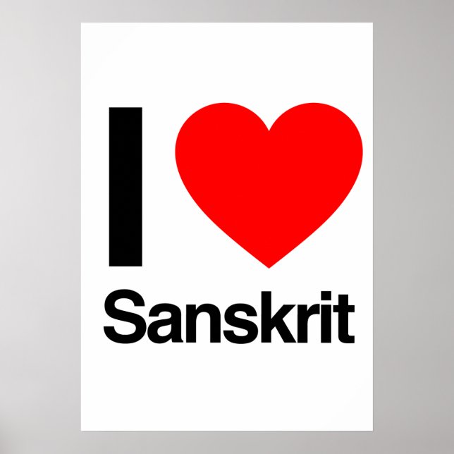 i Liebe Sanskrit Poster (Vorne)