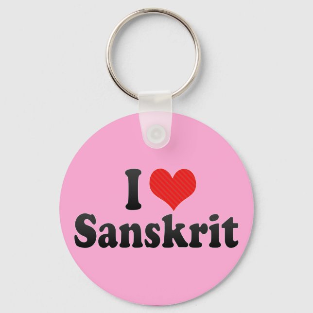 I Liebe Sanskrit Schlüsselanhänger (Vorderseite)