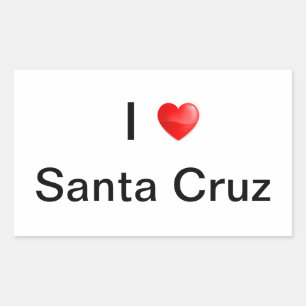 I Liebe santa Cruz Rechteckiger Aufkleber