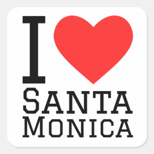 I Liebe Santa monica Quadratischer Aufkleber