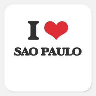 I Liebe Sao-Paulo Quadratischer Aufkleber