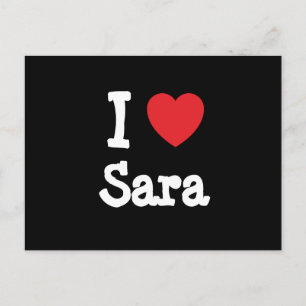 I Liebe Sara Herz T - Shirt Postkarte
