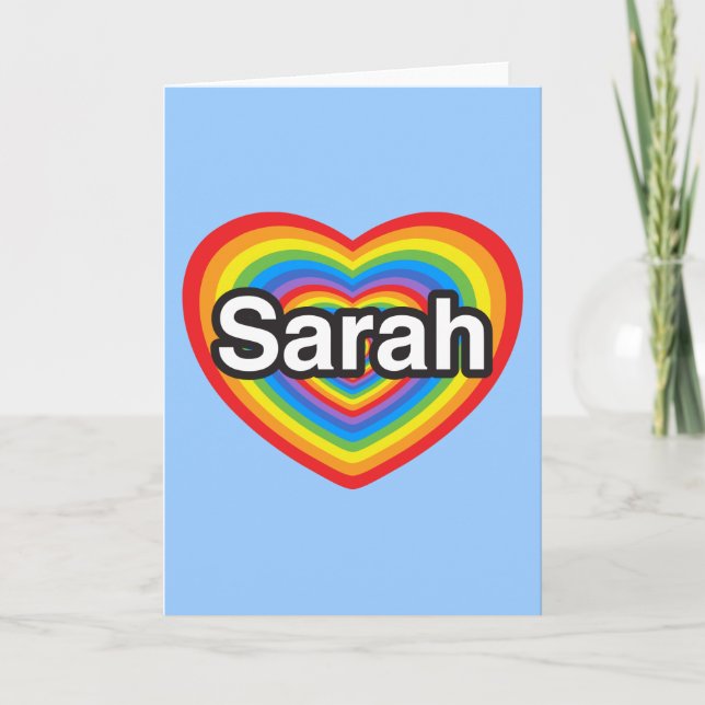 I Liebe Sarah. Liebe I Sie Sarah. Herz Karte (Vorderseite)
