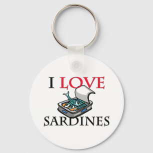 I Liebe Sardinen Schlüsselanhänger