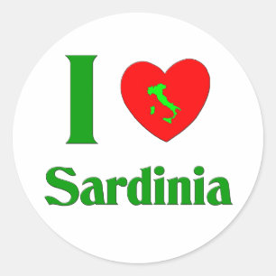 I Liebe Sardinien Italien Runder Aufkleber