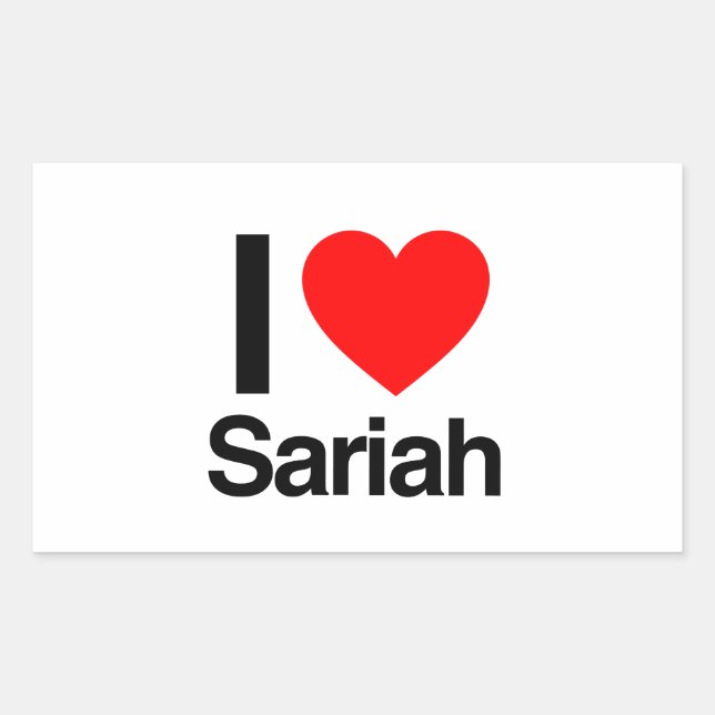 i Liebe sariah Rechteckiger Aufkleber (Vorderseite)