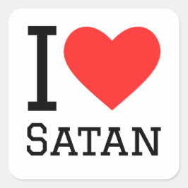 I Liebe satan Quadratischer Aufkleber