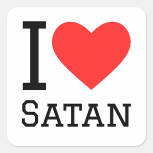 I Liebe satan Quadratischer Aufkleber