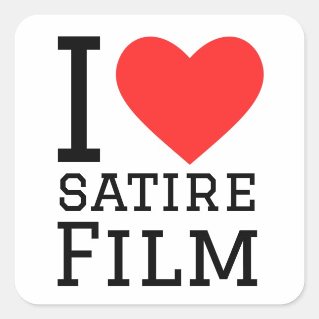 I Liebe Satire Film Quadratischer Aufkleber (Vorderseite)