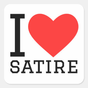 I Liebe Satire Quadratischer Aufkleber
