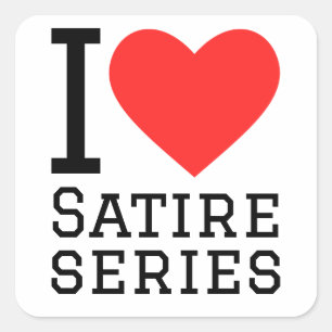 I Liebe Satire Serie Quadratischer Aufkleber