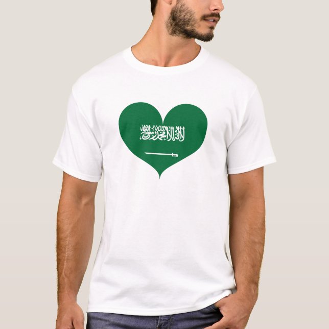 I Liebe Saudi-Arabien-Flagge T-Shirt (Vorderseite)