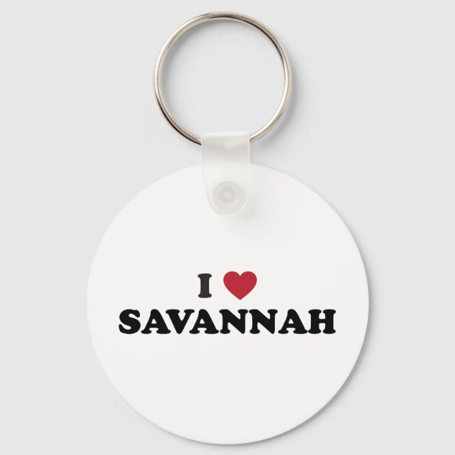 I Liebe Savannah Georgia Schlüsselanhänger (Vorderseite)