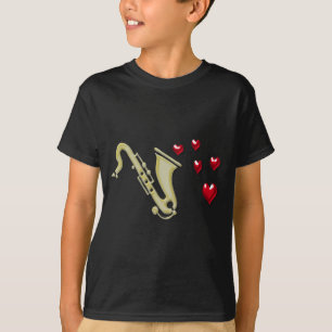 I Liebe Saxaphone Herzen T-Shirt
