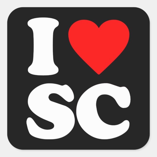 I LIEBE SC QUADRATISCHER AUFKLEBER (Vorderseite)