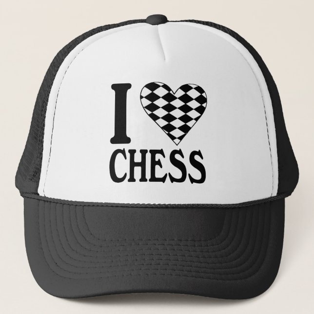 I Liebe-Schach-Hut Truckerkappe (Vorderseite)