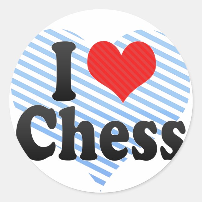 I Liebe Schach Runder Aufkleber (Vorderseite)